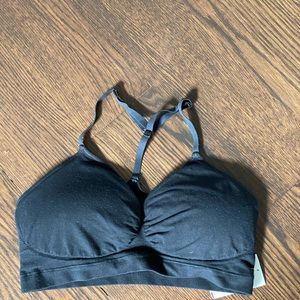 Yummie By Heather Thomsom Black Sports Bra L/XL Lightweight Super Soft Comfy